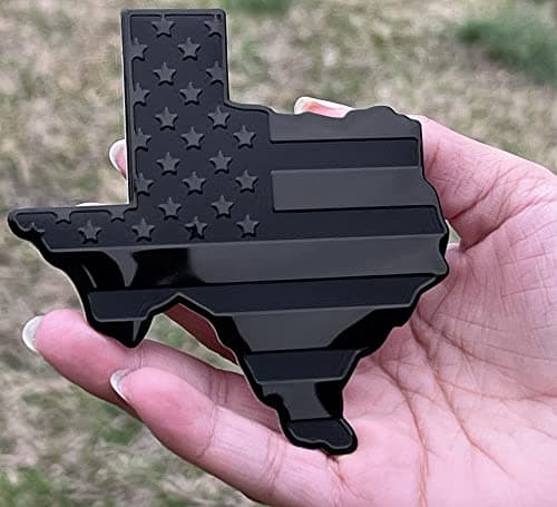 eVerHITCH Texas State Black Flag Metal Auto Fender Emblem for Cars Trucks 3x4 Black