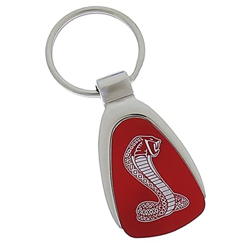 AU-TOMOTIVE GOLD Compatible Teardrop Keychain for Ford Mustang Shelby Cobra (Red)