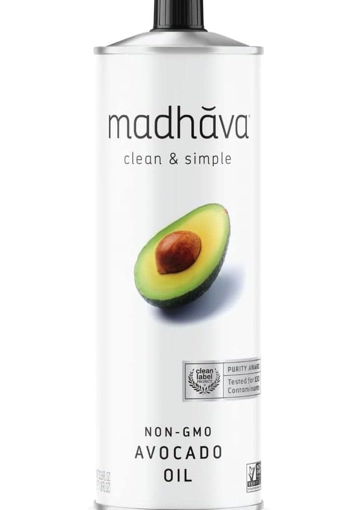 Madhava Organic Avocado Oil, 100% Pure, Non-GMO, Single Source, 1L Tin (33.8 Fl Oz)