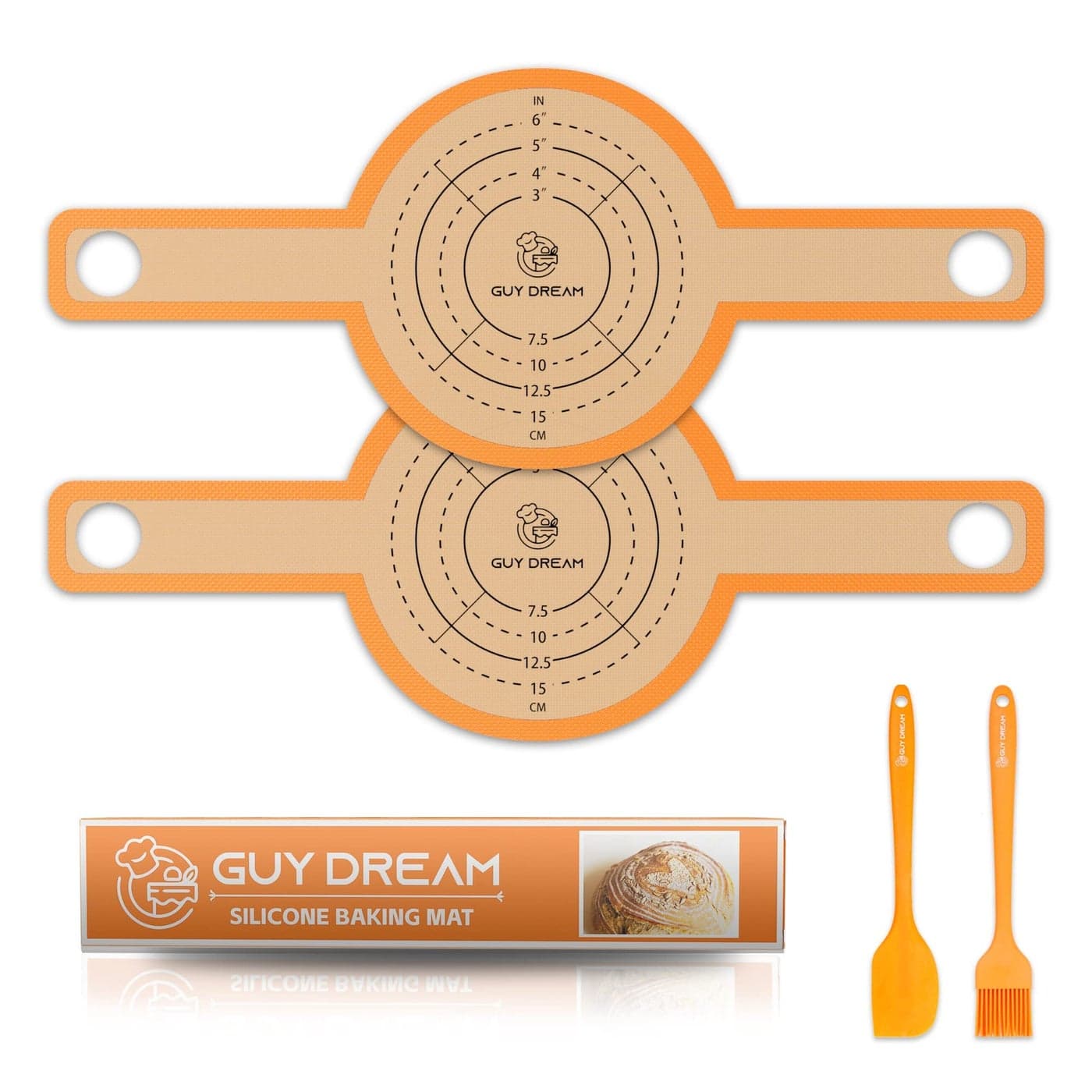 GUYDREMAT Silicone Baking Mat for Dutch Oven 2PCs Nonstick Bread Sling 83 Inch Reusable Bread Baking Mat Silicone Cast in Iron Oven Liner with Long Handles for Artisan Bread