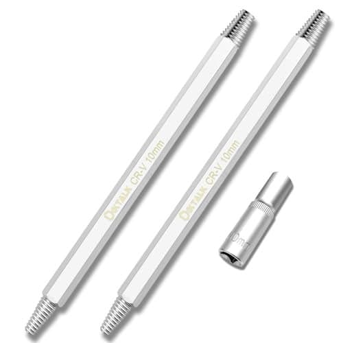 DikTalk Broken Spark Plug Remover Tool, 2-Piece Extractor Set with Left-Hand Thread and 10mm 3/8” Drive Socket for Seized Frozen Spark Plugs in Cars Trucks and SUVs