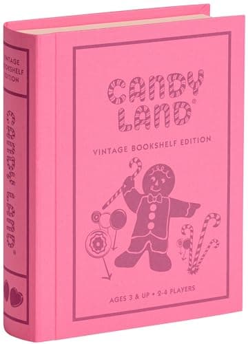 Candy Land Vintage Bookshelf Edition by WS Game Company Classic Board Games for Kids with LinenWrapped Book Box 1978 Retro Graphics Slipcase Ages 3 Suitable for 24 Players