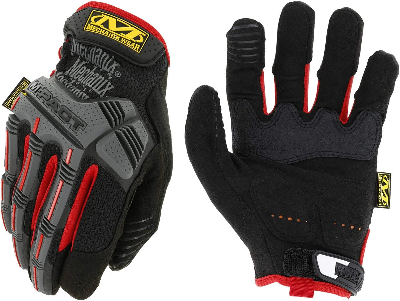 Mechanix Wear M-Pact Impact Resistant Work Gloves - Durable Safety Gloves for Men - Touchscreen Capable - Machine Washable - Breathable - Medium - Red/Black