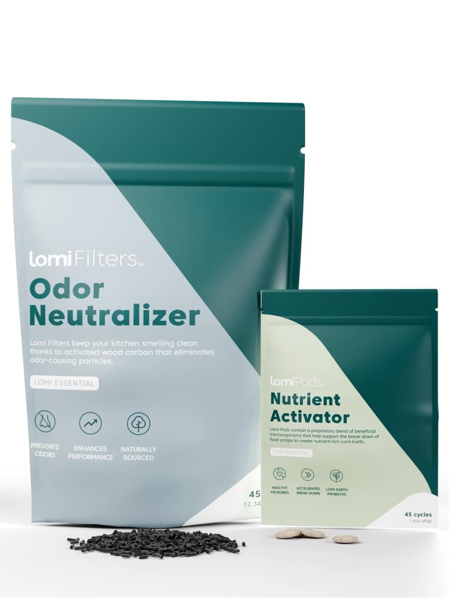 Lomi Pods and Filters | Made in The USA and North America | Keeps Your Kitchen Fresh and Turns Your Food Scraps into Nutrient-Rich Plant Food (Pods and Filters, 45 Cycles)