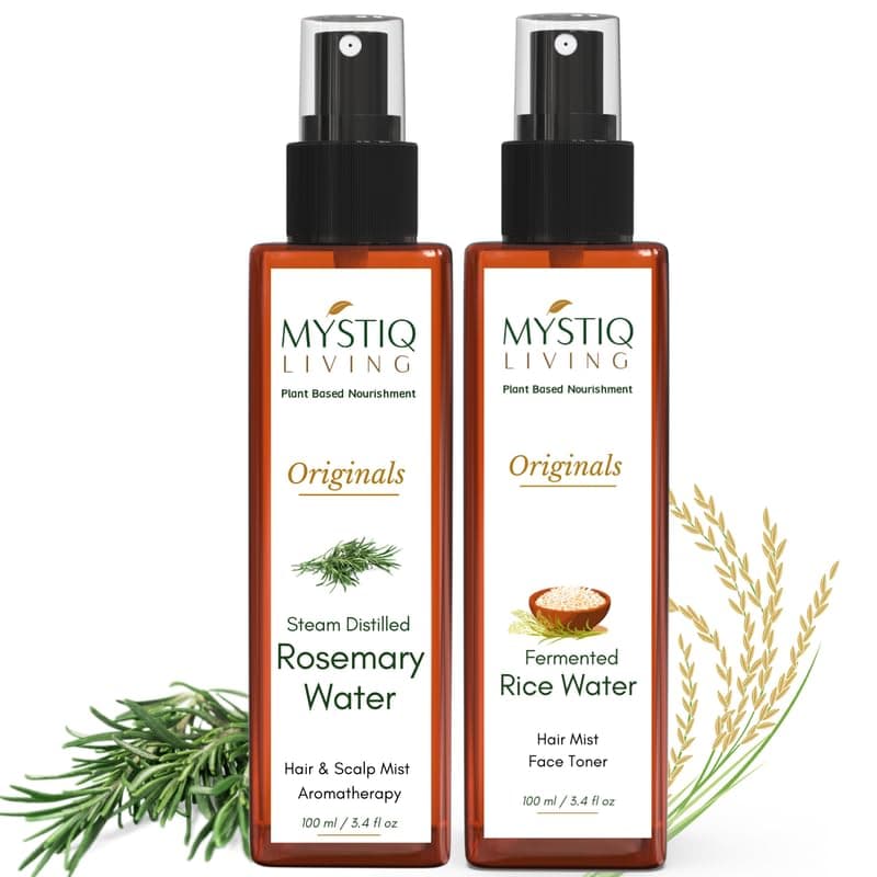 Mystiq Living Rice Water and Rosemary Water Hair Spray for Regrowth Pack of 2200 ML