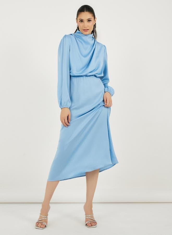 Cowl Neck Midi Dress — M