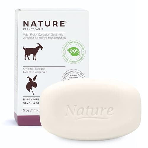 Nature Goat Milk Bar Soap ORIGINAL 5 oz 141 g With Fresh Goat Milk Vitamin A B3 Potassium Zinc Selenium Moisturizing Gentle Cleansing