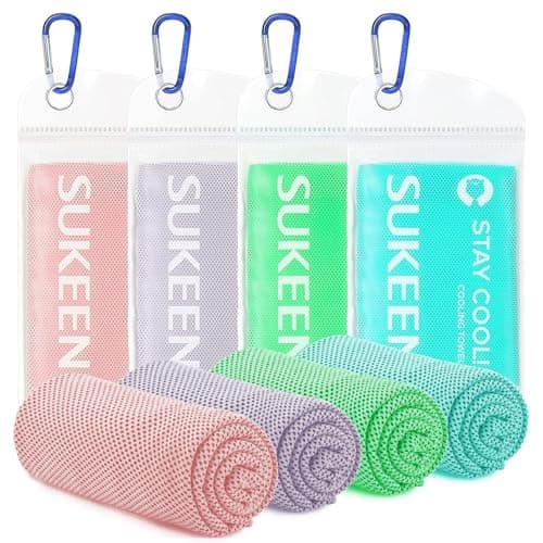 Sukeen 4 Pack Cooling Towels 40x12 for Neck and Face Cooling Neck Wraps Breathable Cooling Towel for Hot Weather Sweat Towels for Yoga Sports Golf Gym Camping Running Fitness Workout