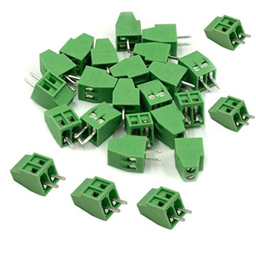 bnafes 2-Pin 2.54mm Pitch 150V 6A PCB Mount Screw Terminal Block Connector - (25 Pcs)