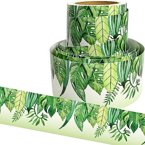 Safari Border for Bulletin Board Jungle Theme Bulletin Board Set Tropical Leaf Borders for Classroom Decor Back to School Decorations Supplies 36Ft
