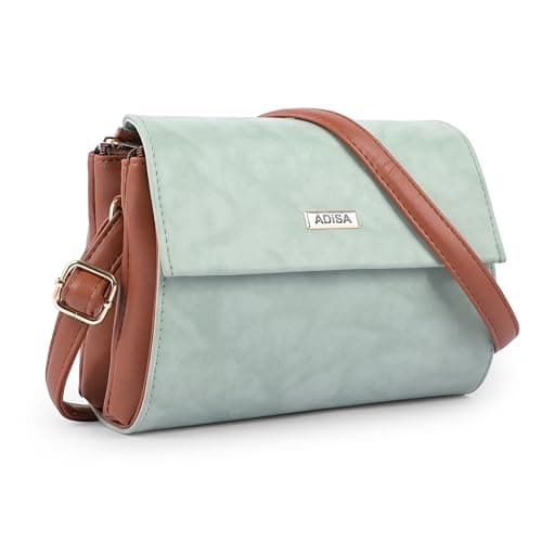 ADISA Women Girls Dual Cross Body Sling Bag (SL5158-GRN)