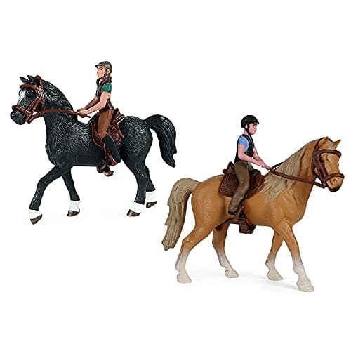 RCOMG Horse Toys Playset with Cowboy Western Rodeo Toys for Girls and Boys Farm World Horse Club Rider with Horse Figurines