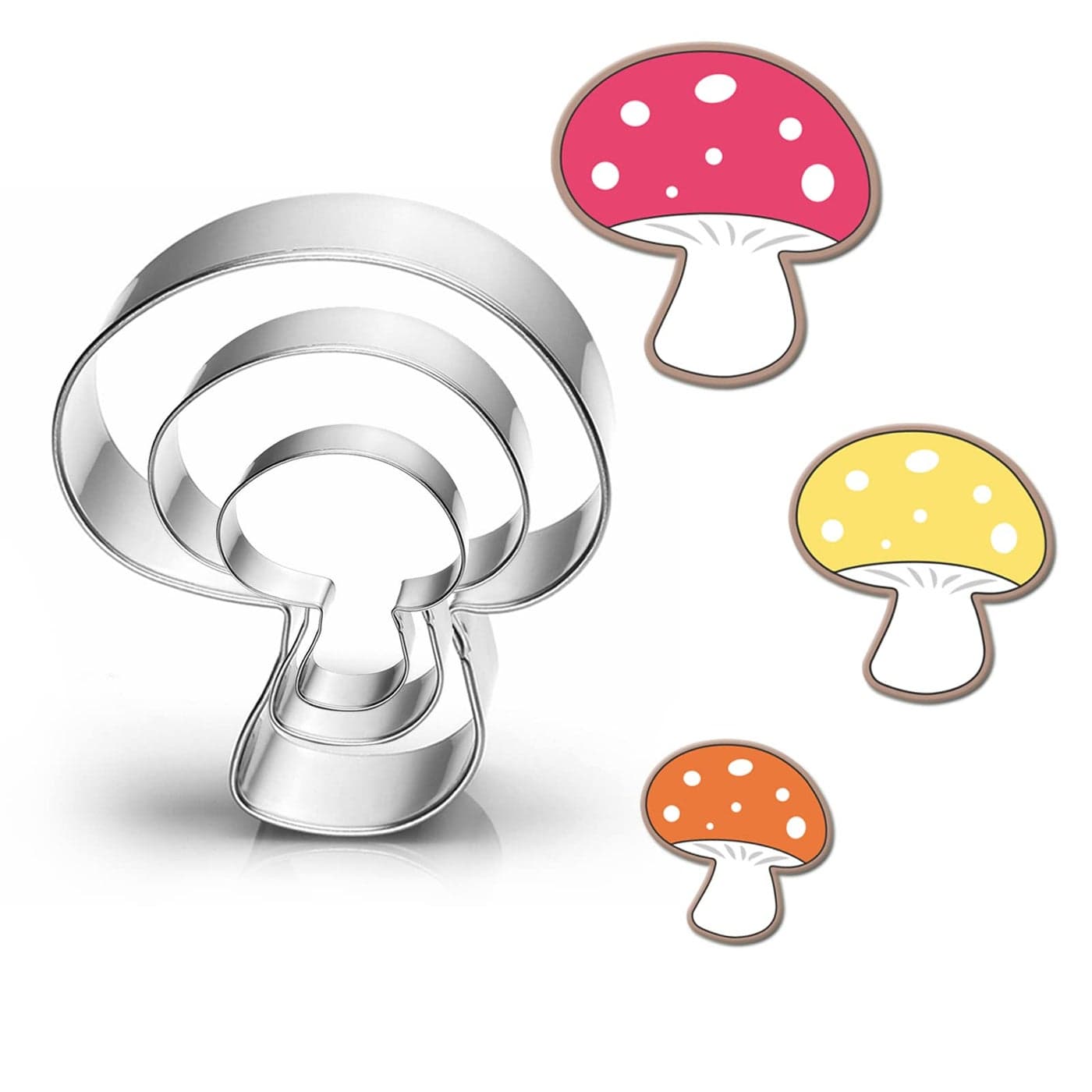 Mushroom Cookie Cutter SetSize 33 27 22 3PiecesCookie Cutters Fondant Biscui Cutters
