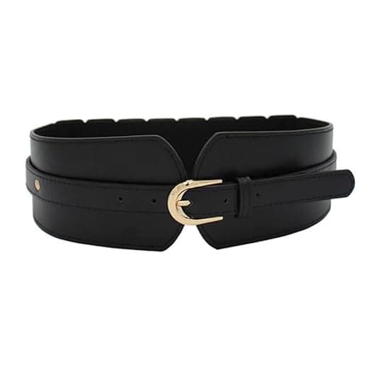 Shining Diva Fashion Leather Belts for Women and Girls Stylish Wide Waist Belt for Dresses (16719LB) Black