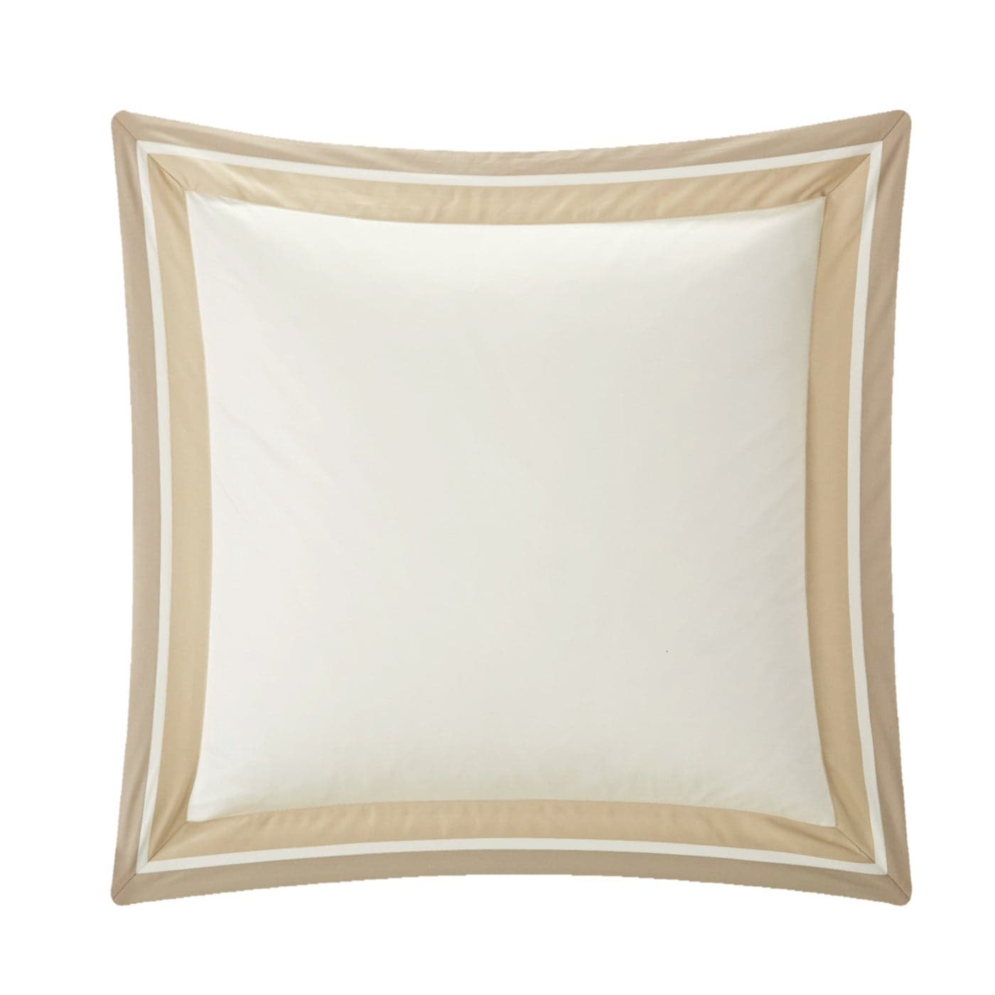 Casabolaj Shading Collection 2 Pieces Euro Square Pillow Shams Only Cover 100 Egyptian Cotton Sateen 400 Thread Count 26x26 with 1 Flange Suitable Filling Size 28x28 CreamBeigeChampange