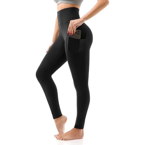 SINOPHANT High Waisted Leggings with Pockets Women, Full Length Capri Buttery Soft Stretchy Yoga Pants(Full Black,3XL)