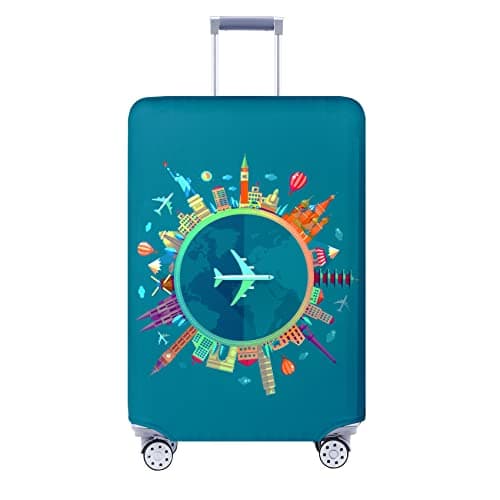 Travelkin Luggage Covers For Suitcase Tsa Approved,Suitcase Cover Protector Fit 18-32 Inch Luggage (Dreaming Blue, M)