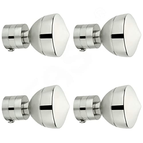 FAST CBS70 Stainless Steel Metal for 1inch Window Curtain Rod Bracket End Knob Finials Accessories - Pack of (6)