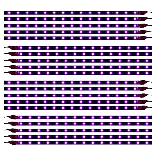 XT AUTO Purple 12v 15 Led 30cm Car Flexible Waterproof Underbody Light Strip Pack of 20