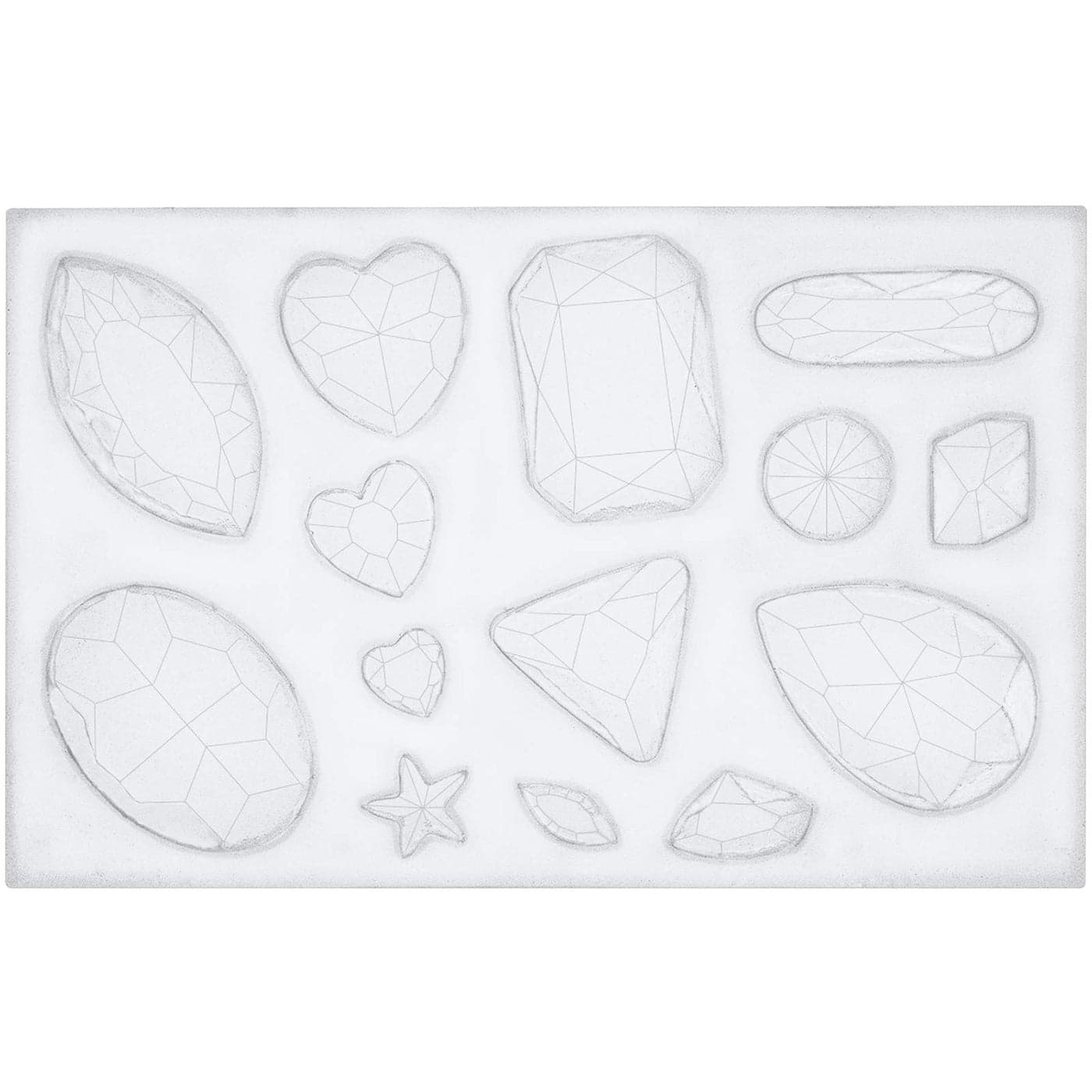 FUNSHOWCASE Assorted Gems and Cabochon Silicone Mold for Fondant Cupcake Topper Chocolate Candy Baking Epoxy Resin Casting Concrete Cement Plaster Craft Mini