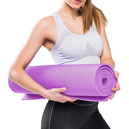 Steelbird Yoga Mat 6mm for Men and Women 6 x 2 Feet Wide Extra Thick Exercise Mat For Workout,Yoga,Fitness,Gym, Pilates And High-Density Anti-Tear Non-Slip Light Weight Mat (Light Violet)