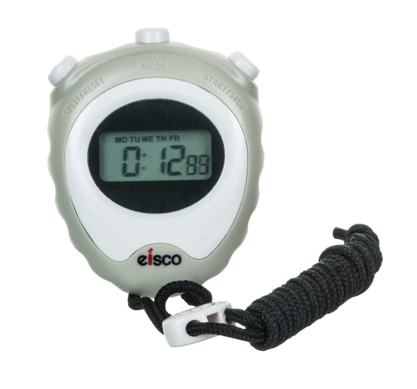 EISCO LCD Digital Stopwatch – 1/100 Sec Precision Timer, Lap/Split Function, Alarm, 12/24 Hour Format, Chime, Water-Resistant, Ideal for Sports, Running, Training, Science Lab & Physics Experiments