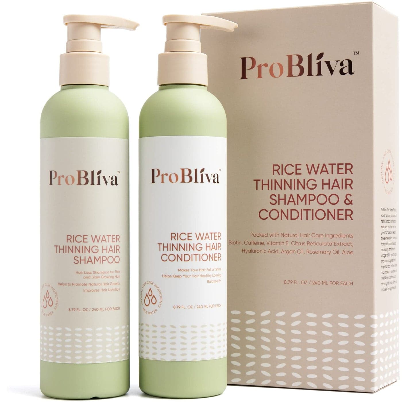 Rice Water Thinning Hair Shampoo Conditioner Anti Hair Loss Regrowth Thickening