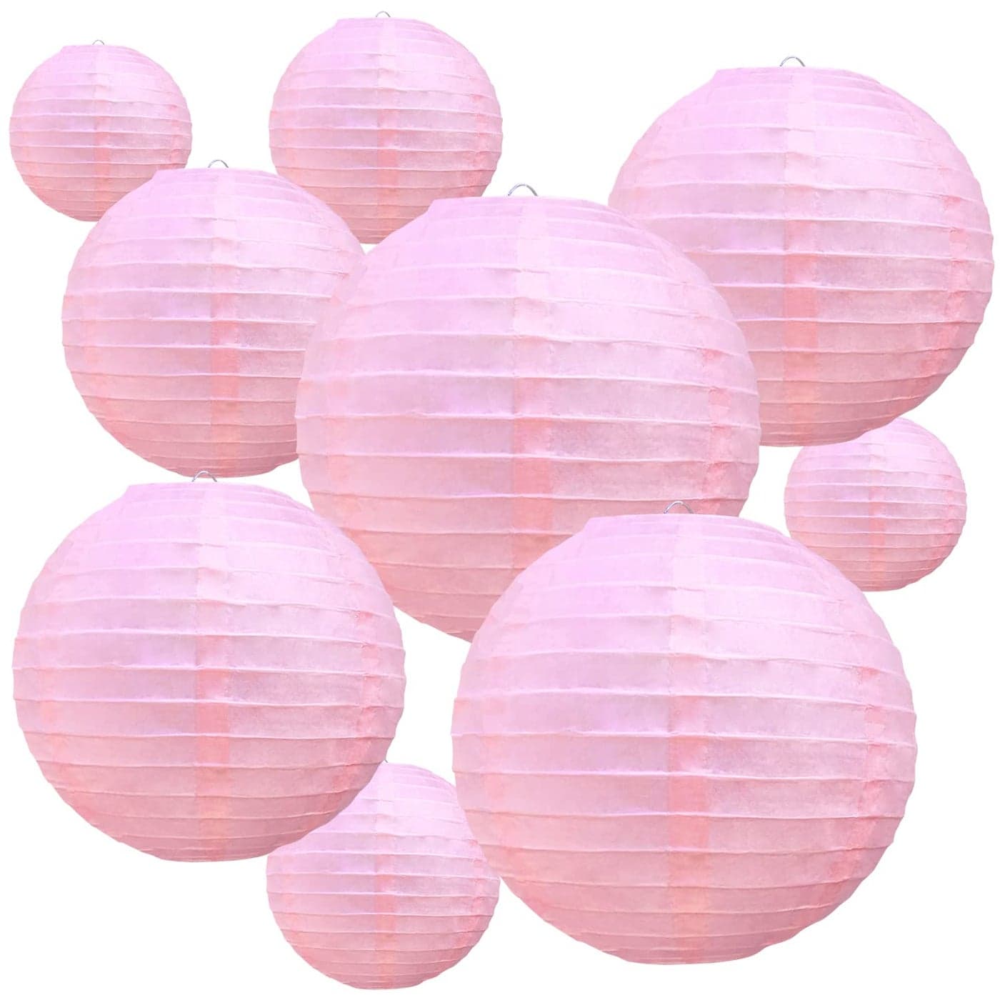 BEISHIDA Pink Round Paper Lanterns Hanging Decorative Chinese Paper Lanterns Lamp for Valentine Birthday Wedding Party Decoration and Baby Bridal Shower10 Packs