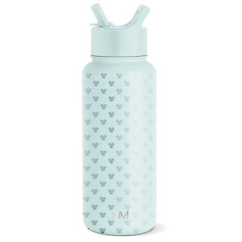 Simple Modern Disney Minnie Mouse Water Bottle with Straw Lid Vacuum Insulated Stainless Steel Metal Thermos Gifts for Women Leak Proof Flask Summit Collection 32oz Minnie Mouse on Blue