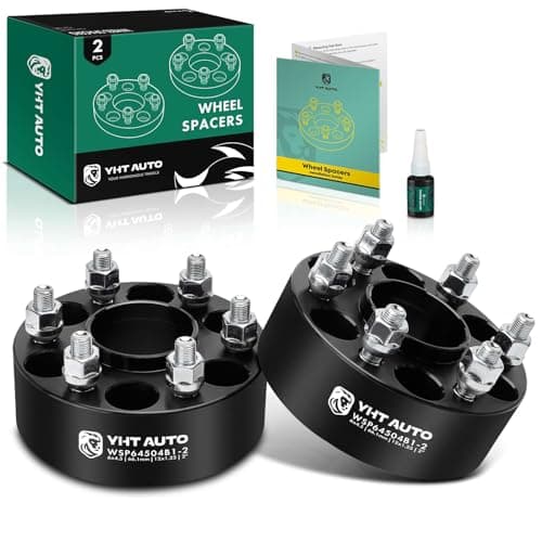 YHTAUTO 6x4.5 Hub Centric Wheel Spacers 2 inch Compatible with Nissan, Suzuki Models, Frontier, Pathfinder, Xterra, Equator Tire Spacers M12x1.25 Studs, 66.1mm Hub Bore 6 Lug 2PCS Black