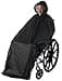 ANYOO Wheelchair Waterproof Poncho with Hood Reusable Cover Lightweight Poncho Cloak for AdultBlack One Size