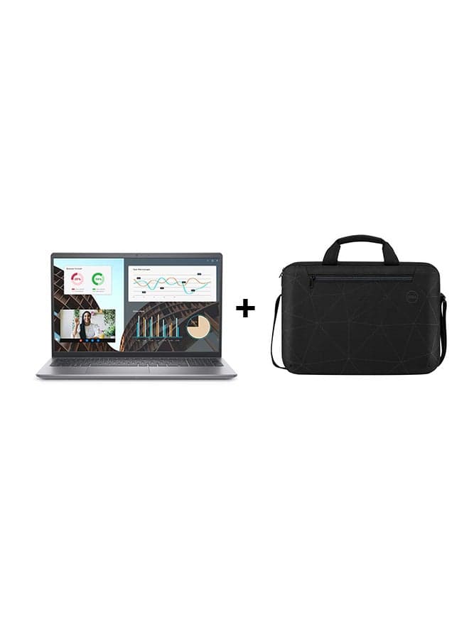 Vostro 3530 Laptop With 15.6 Inch Full HD (1920x1080) Display,Core i7-1355U Processor/8GB RAM DDR4 /512GB SSD/Intel UHD Graphics /Ubuntu 22.04 LTS/NO DVD +Essential Briefcase Black English/Arabic Black