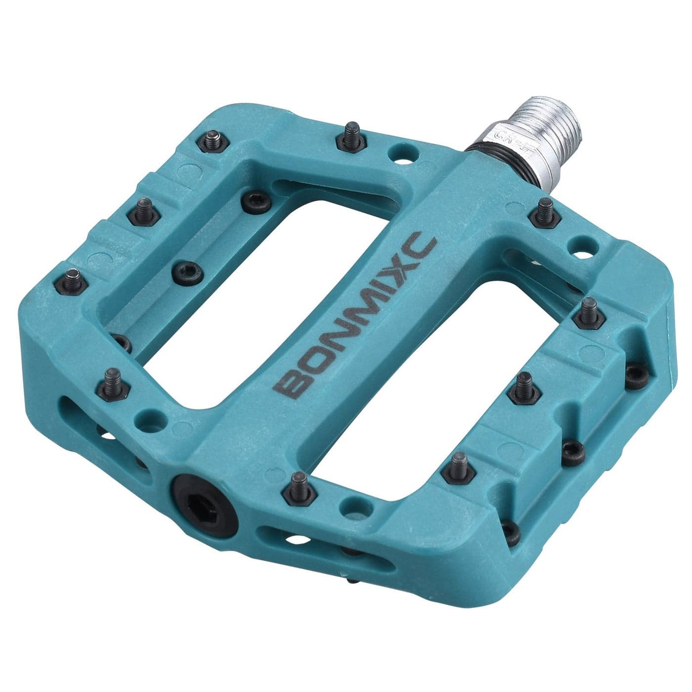 BONMIXC Bicycle Pedals AntiSlip Large Platform BMX Pedals Nylon Mountain Bike Pedals 916 inch Thread Blue
