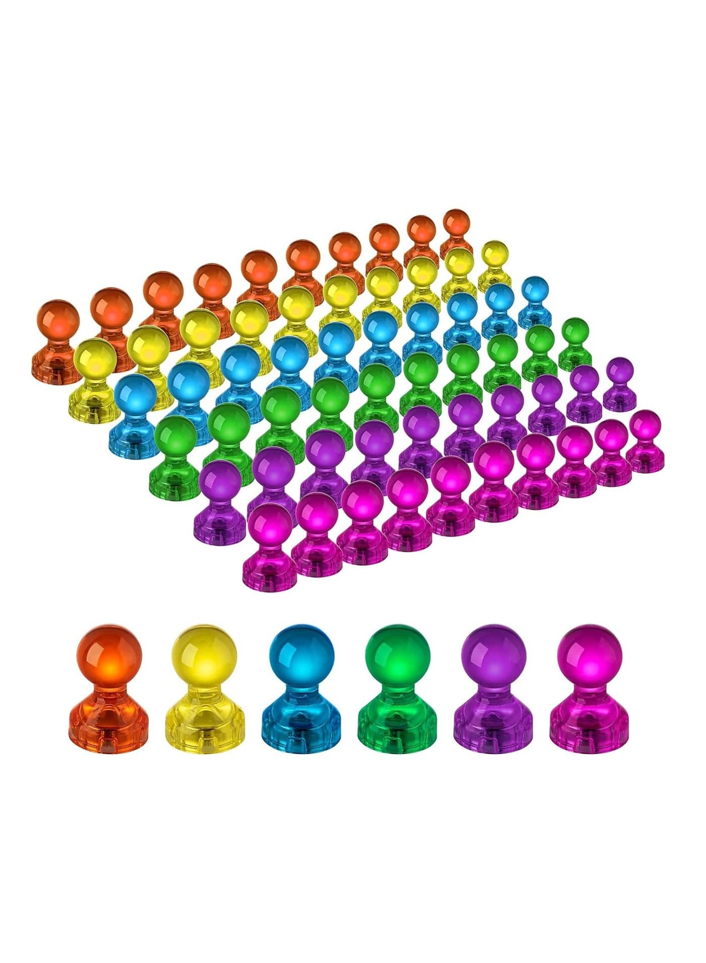 60 Pcs Push Pin Magnets Fridge Magnets Colorful Strong Magnetic Office Classroom Magnets Perfect to use as Kitchen Home and School Map Magnets Whiteboard Magnets 6 Assorted Color