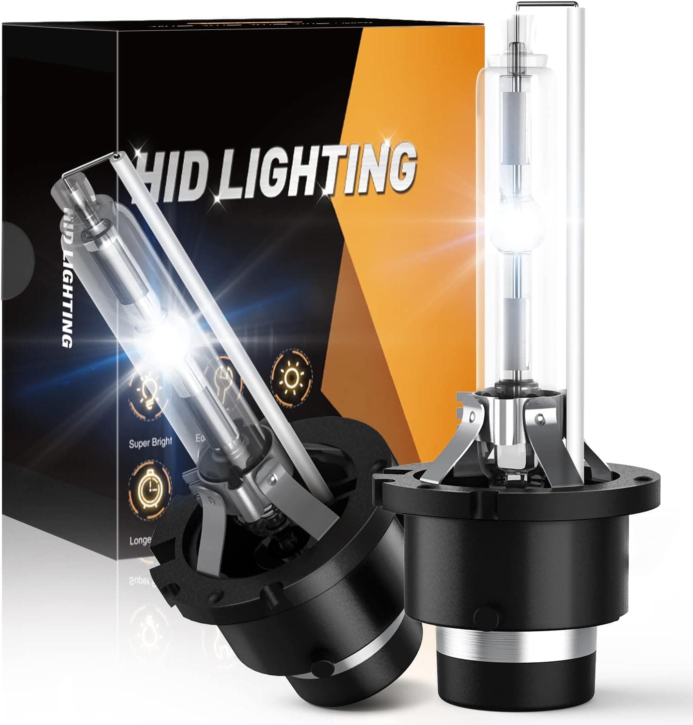GOOACC D2S HID Bulbs, Low Beam Xenon Headlight Bulb 6000K Diamond White 35W Replacement - 2pcs