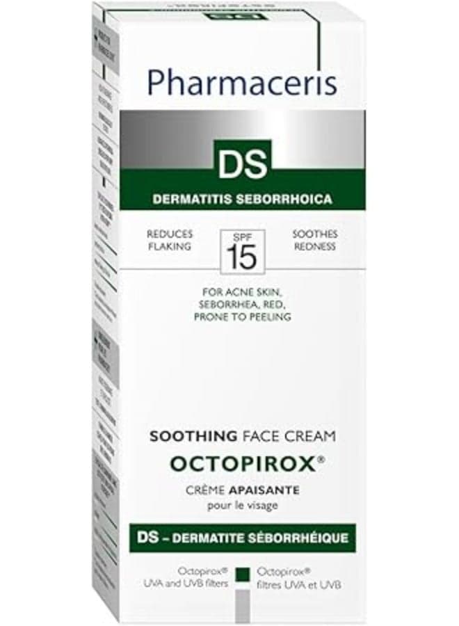Pharmaceris T Octopirox Soothing Face Cream SPF 15, 30 Ml – Hydrating And Mattifying Lipid-Replenishing Cream For T-Zone Oily, Sensitive Skin And Acne-Prone Skin