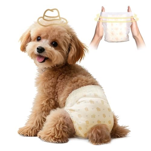 Disposable Dog Diapers Female, 360°Leak-Proof Full Wrap Stretchy Waist, Highly Absorbent Diapers for Female Dog in Heat, Dog Diapers for Period (M 10PCS)