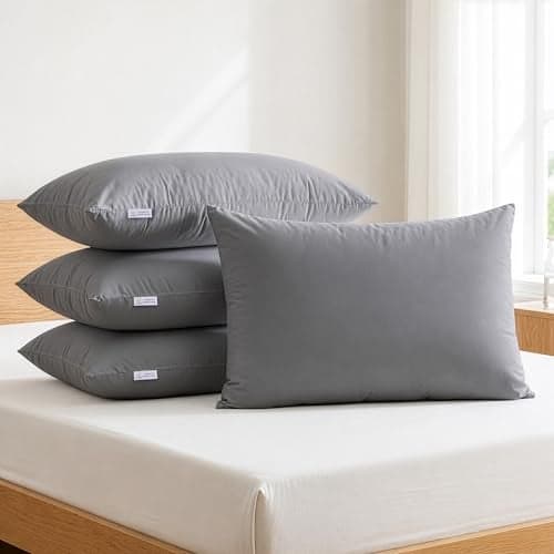 MY ARMOR Height Adjustable Microfiber Pillows Set of 4 for Sleeping, 41x61 cm |6 Months Warranty| Without Cover, Grey