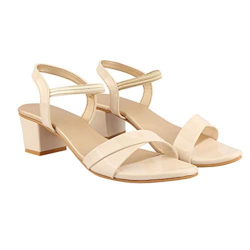 Shoetopia womens Heel-1700 Cream Heeled Sandal-EU40