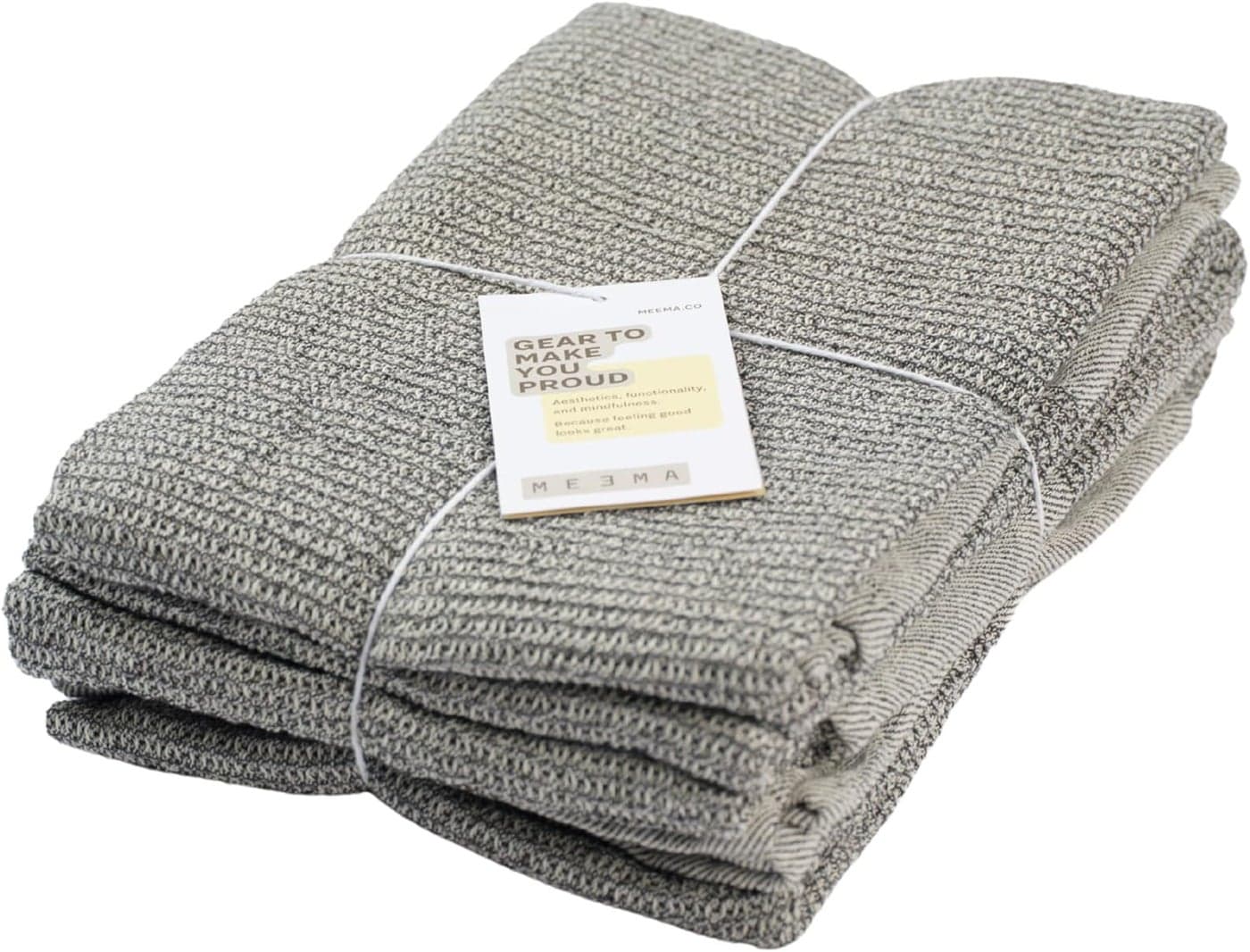 MEEMA Kitchen Towels and Dishcloths Sets of 4 Large 20 x 28 Inch Upcycled Cotton Tea Towels for Kitchen Super Absorbent Cotton Charcoal Hand Towels