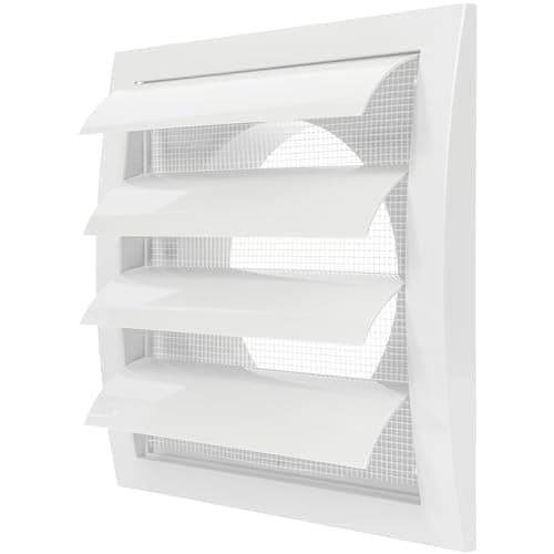 Repa Market 5 Inch White Dryer Vent Hood/Duct Cover for Walls or Ducting/ABS Plastic Grille with Flaps & Insect Screen/Exhaust and Dryer Vent Covers for Indoor & Outdoor Use