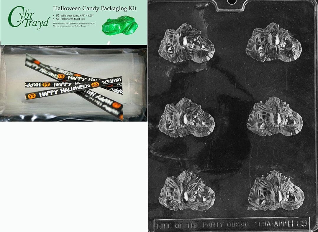 Cybrtrayd Halloween Chocolate Mold with Chocolate Making Supply Kit, Pour Ghost