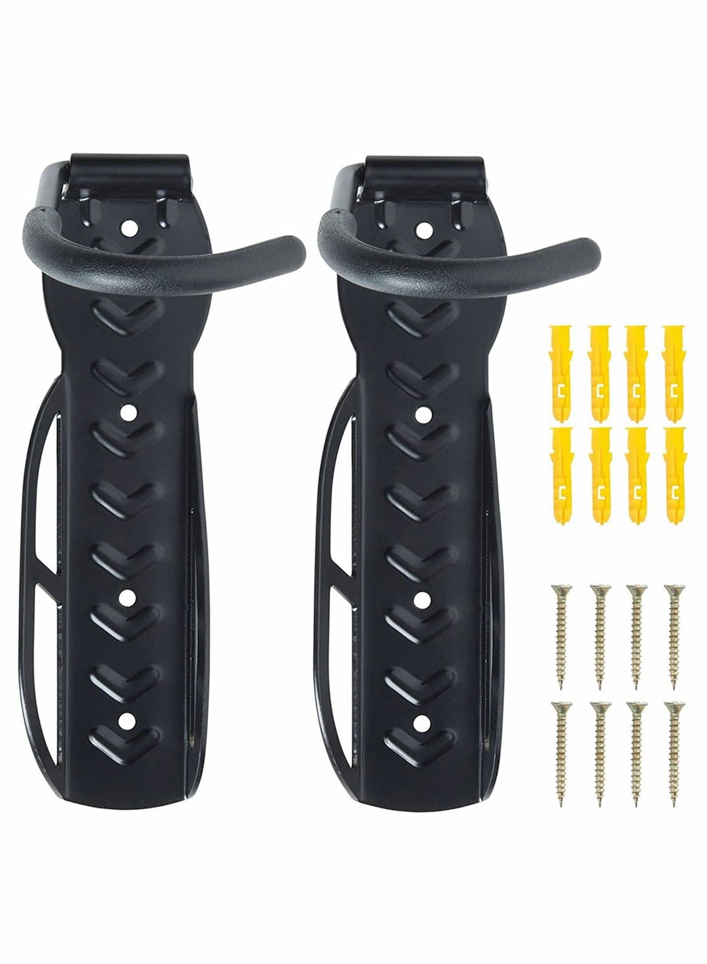 Bike Wall Mounts, Heavy Duty Vertical Mounted Bicycle Storage Hanging Hooks for Indoor Or Outdoor Road Mountain Bikes (Black) 2PCS