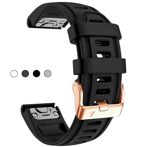 OUTVI 20mm Watch Band for Garmin fenix 5s fenix 6s fenix 7s pro quickfit 20 bands Replacement for garmin epix 2 42mm sapphire short strap Rose Gold women men Black
