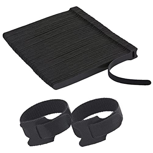 NBTORCH 150 PCS Reusable Cable Ties with Hook and Loop, Multi-purpose Adjustable 8 Inch Cable Management Wire Ties Cable Straps for Organizing Home, Office and Data Centers (Black)