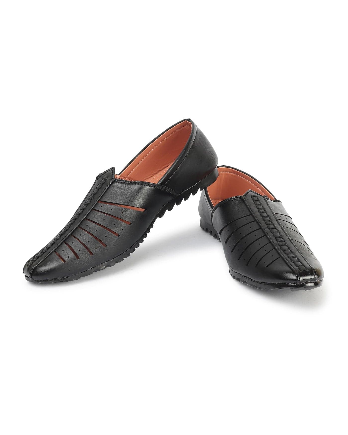 SIYA Freeplay Slip-on Jutis for Kids Boys, Festive and Ethnic Footwear for Age 4 to 10 Years Black