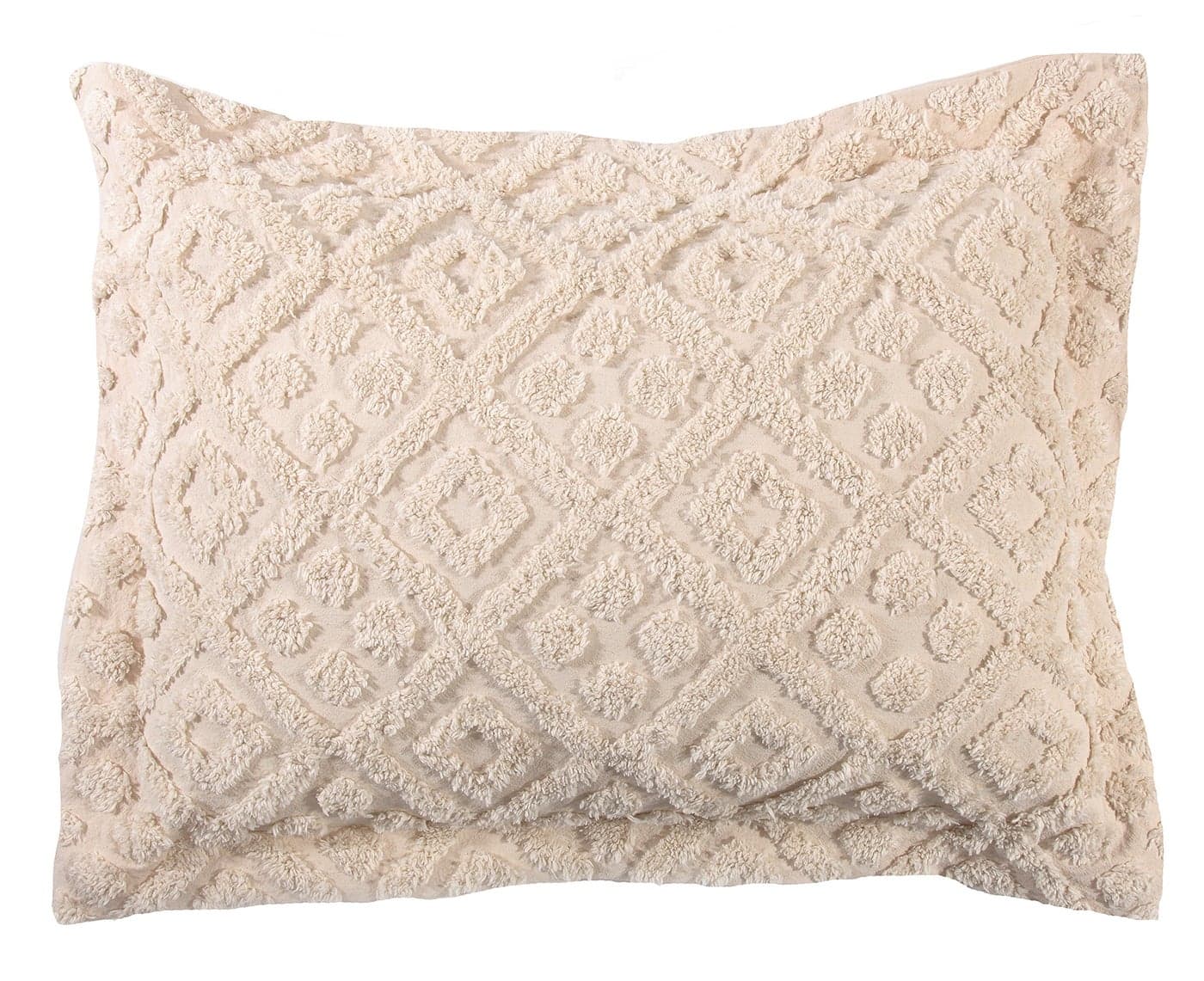 Stylemaster Diamond Tufted Chenille Sham Standard Ivory