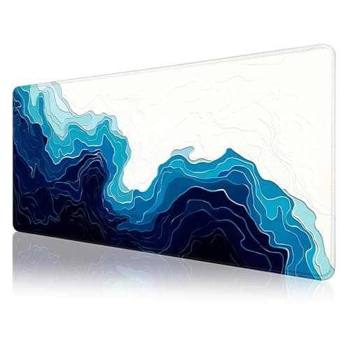 MEWOOCUE® Gaming Mouse Pad for Desk,Large Mousepad Laptop, Sea Beach Ocean Waves Mouse Mat,Long XXL Waterproof Keyboard Pads,Big Non-Slip Mousepads for Game Office Home(31.5 x 11.9 in)