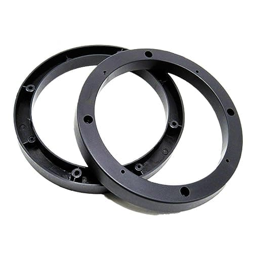 Saim 6.5" Dia 2 Pcs Universal Black Plastic Speaker Spacer Adaptor Ring Mounting Bracket Fit ABS Car Stereo Speaker Spacers (6.5inch)