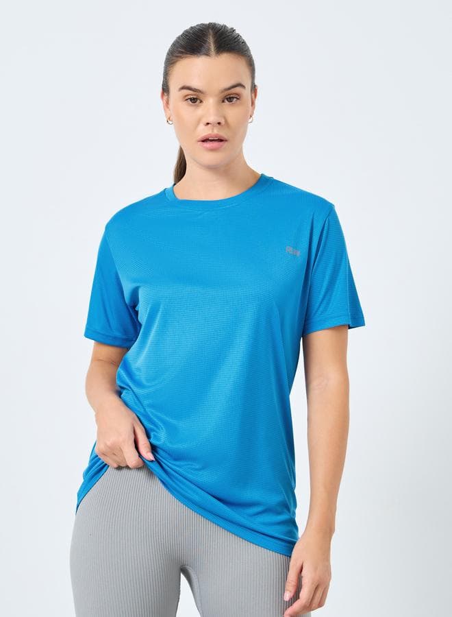 Reflective Text Basic Short Sleeves Top